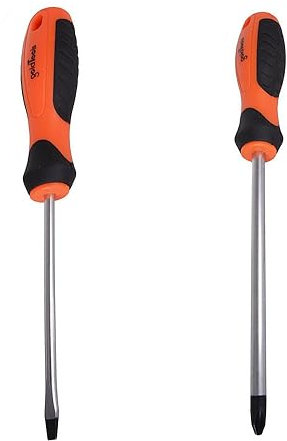 Vetrineinrete® Set 2 cacciaviti 25 cm per elettricista a stella e taglio giraviti con punta magnetica in cromo vanadio