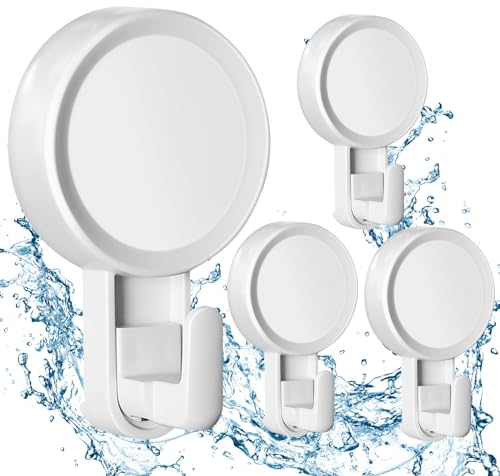 GlobaLink Crochet Ventouse- Lot de 4 Ventouse Crochets sans Trace Porte Serviette Ventouse, Crochets en Plastique Réutilisable sans Perçage pour Murs lisses de Cuisine, Toilettes, Salle de bains-5KG