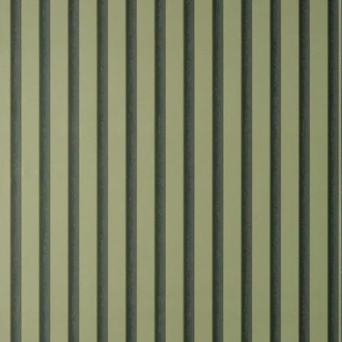 Acoustic Wood Panels Sage Green Wallpaper - Modern Contemporary Stylish Trendy - Bedroom Living Room Feature Wall
