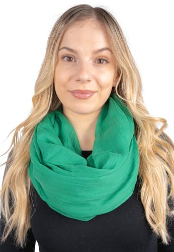 Lolus Weicher und leichter Damen Loop Schal Uni Farben Rundschal Ganzjahres Schal Schlauchschal Accessoires - Carina