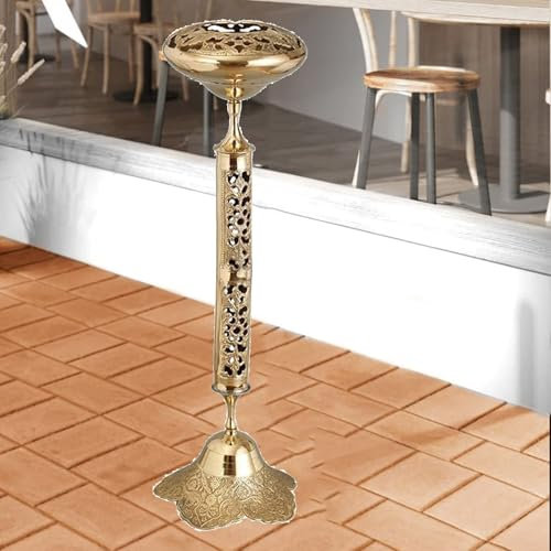 GUODDM Standaschenbecher Für Draußen, Standaschenbecher, Vertikal, Aus Reinem Kupfer, Zigarettenkippensäule, Antikes Messingfass, Aschenbecher Mit Ständer Für Zigaretten Auf Der Terrasse
