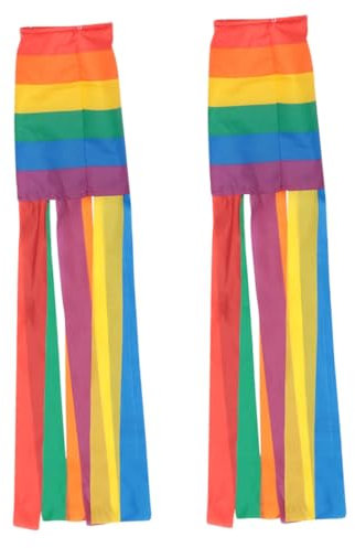 MERRYHAPY 2 Stücke Regenbogen-windsack Hängende Dekorative Flagge Wetterbeständiger Polyester 5 Durchmesser 35 Länge Für Balkon Und Garten