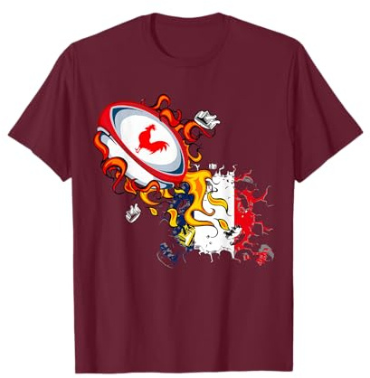 Maillot de Rugby Joueur Enfant Homme Drapeau Coq Men Femme T-Shirt