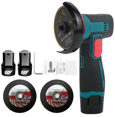 Mini Smerigliatrice 12 V, Smerigliatrice Angolare Diametro Lama Di Rettifica Da 3/76 Mm,19500rpm,Smerigliatrice Angolare Senza Fili 1/2 Batterie 1300mah Per Taglio, Rettifica, Lucidatura (2 *