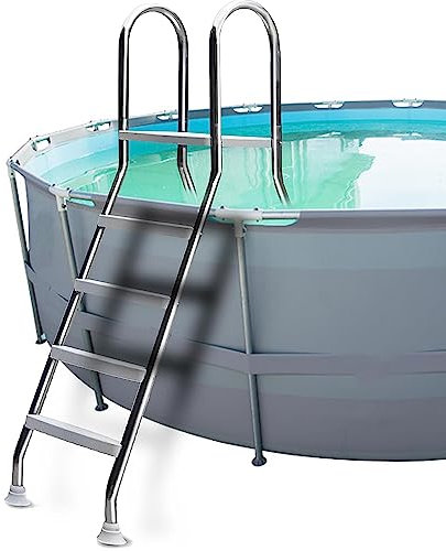 KLYDBMYT Échelle de Piscine à 4 marches, marches de Piscine Hors Sol de 52 Pouces, échelles de Piscine en Acier Inoxydable 304 Hors Sol pour piscines intérieures/extérieures