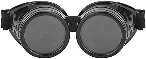 POENVFPO Steampunk -Brille, Doppelschicht Sonnenbrille Vintage Steampunk Goggles für Party -Requisitendekoration (BLACK)