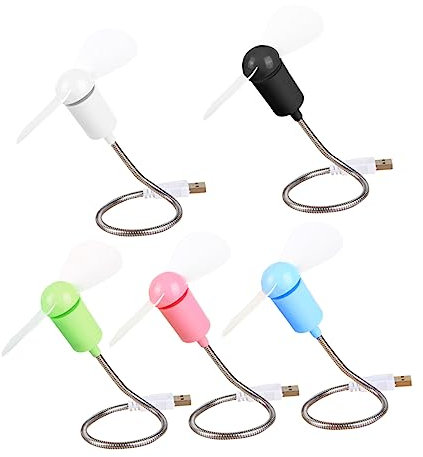 NUOBESTY 5pièces Mini Ventilateur Usb Flexible Pour Ordinateur Portable Lot De Couleur Aléatoire