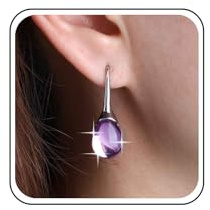 Aneneiceera Boucles D'oreilles Goutte D'améthyste Boucles D'oreilles Cristal Ovale Strass Boucles D'oreilles Pendantes Boucles D'oreilles Poire Cz Boucles D'oreilles Goutte Pour Femmes (violet)