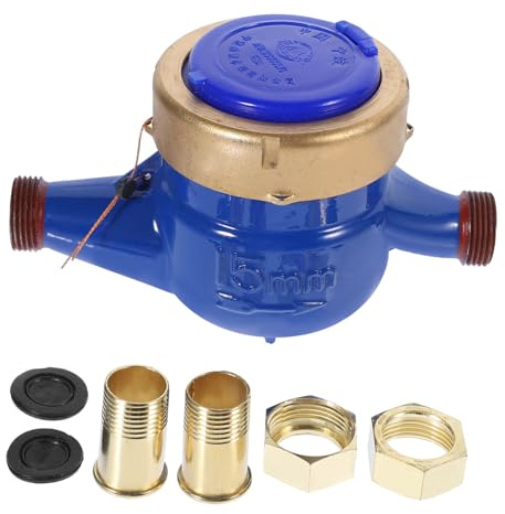 PRETYZOOM Dn15 Rotor Wasserzähler aus Korrosionsbeständigem Kunststoff mit Schutzabdeckung für Hausgebrauch und Garteninstallation Zufälliger Stil