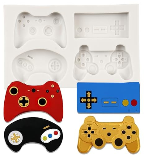 Sijiangmold Game Controller Fondant Mould Video Game Controller Silicone Chocolate Moulds for Games Theme Parties Cake Decoration Cupcake Topper Candy Polymer Clay Gum Paste