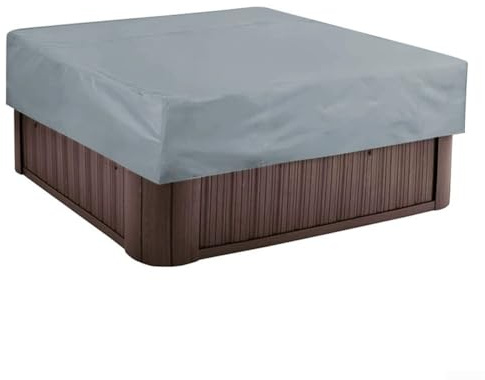 Yuanpgky Tapa de spa resistente, 220 x 220 x 30 cm, protección para bañera de piscina, con tela revestida, resistente a la intemperie, para forma cuadrada, protector de cubierta de spa
