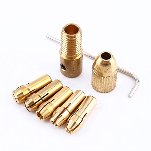 Marhynchus Cobre Miniature Drill Collet Collet Set, 8pcs 0.5 Mm-3.0 Mm Mini Terratario de Perforación Eléctrica Mini Taladro Manual con Fácil Instalación, Aplicación Amplia, Excelente Mano de Obra,