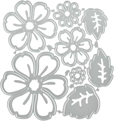 Metall-Stanzformen mit silberfarbenen Blumen, 8 Muster, 3D-Blumen-Stanzschablone, Karbonstahl, Stanzform für Scrapbooking, Fotoalbum, Basteln, Geschenk, Kartenherstellung, für Papierkarten, Basteln