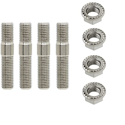Radmuttern,Radschrauben 23/3/5/6/8/8/12 Stück 10mm Abgasbolzen Bolzen Gezahnte Nüsse M10x1.25 Verteiler Flanschbolzen Muttern Kit(4 pcs)