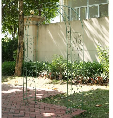 Arche De Jardin - support de porte pour plantes grimpantes avec piquets de sol - Grandes arches de soutien en métal robuste, intérieur et extérieur, rosiers légumes, décoration d'arche vintage