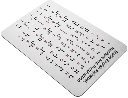DECOMELODY Braille Motherboard Blind People Gadget Numbers and Punctuation Accessible Learning Tools Blind Education Tools Visually Impaired Products Stainless Steel Silver