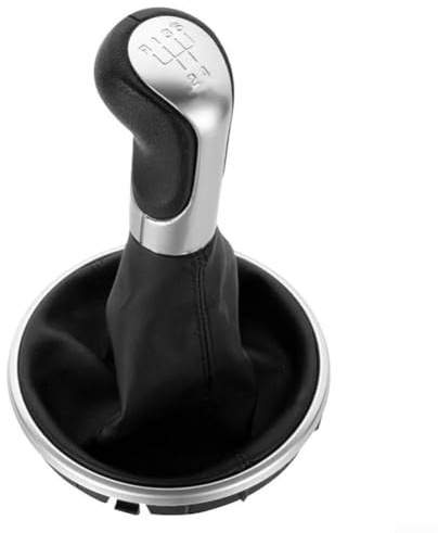 Pomello del cambio e coperchio leva e custodia progettati per Skoda Per FABIA II 2006 2010 con struttura in ABS e gel di gomma, finitura in similpelle e cromato per un maggiore comfort di guida