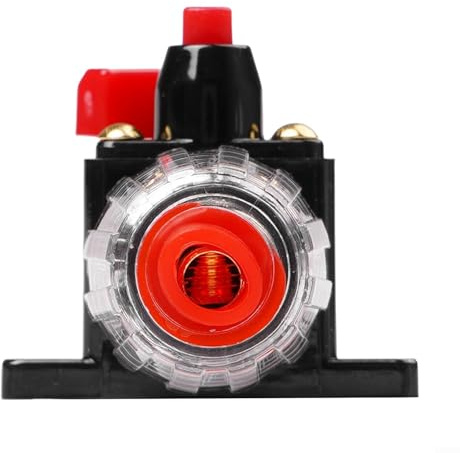 Disjoncteur fusible en ligne pour applications 12 V 24 V, résistant à l'eau avec réinitialisation manuelle, pour camping-cars, camions et systèmes marins (80 A)