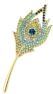 Exquisite Brosche aus Legierung mit sicherem Verschluss für formelle und legere Kleidung, eleganter Federschmuck, eine Größe, Wie beschrieben