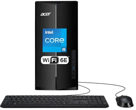acer Aspire Desktop Computer • 10-core Intel Core i5-14400 Processor • 16GB DDR5 • 256GB SSD + 1TB HDD • Office 365 for The Web • 2X HDMI • Wi-Fi 6E • Wired Keyboard & Mouse • Windows 11