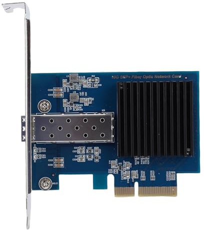 Tosuny Carte Réseau PCIe 10G, Adaptateur Serveur Fibre SFP+ avec Un Seul Port Optique, PCI Express 3.0 X4 Profil Bas, Carte Réseau Ethernet 10 GB pour Serveur de Fichiers sous Linux