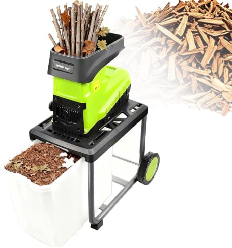 EXSHUING Trituradora De Madera Con Bolsa De Recolección; Trituradora Eléctrica De 2800 W, Corta Ramas De 4,5 Cm, Relación De Reducción 25:1, Cuchillas De Seguridad Reversibles; Diseño Portátil