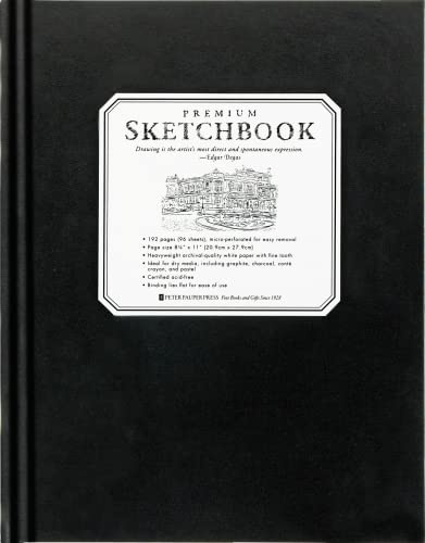 Premium Black Sketchbook - Large (21 cm x 28 cm, Micro-Perforated Pages)