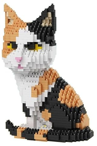 Balody Kit De Construction en Mini-Blocs. Figurine D’Animal De Compagnie À Assembler. Activité Créative Adultes Et Enfants.Chat Assis