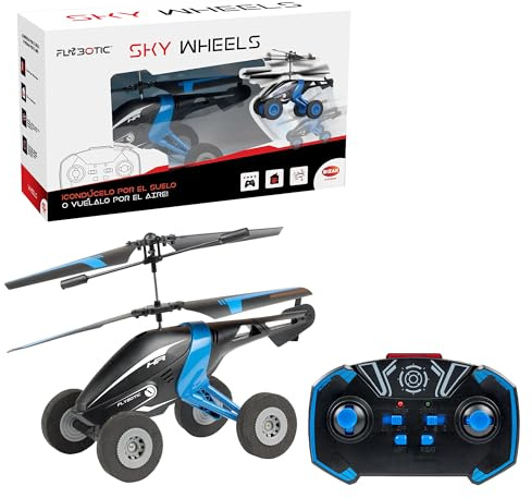 Bizak Sky Wheels blå, fantastisk 2-kanals infraröd radiostyrd helikopter, med hjul, byt över marken eller flyga genom luften, till början 8 år (62004777)