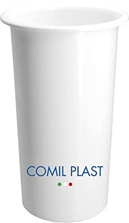 Comil Plast | Portafiori Interno in plastica per Vaso da cimitero Colore Bianco | Diametro 10 cm, Altezza 20 cm.