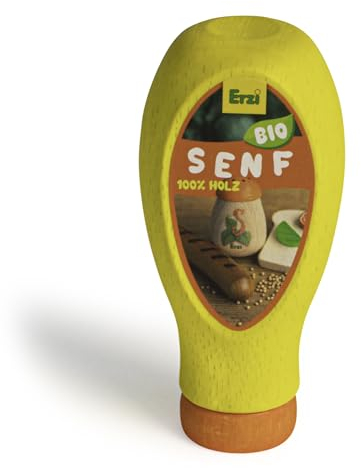 Erzi 19182 Senf aus Holz, Kinderküche, Kaufladenartikel für Kinder, Rollenspiele