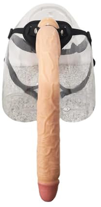 preni Super Lang 43CM Umschnall-Dildo XXL Strapon Dildo mit Verstellbarer Harness Hosen Penis Slip Vaginal Anal Masturbator, BDSM Erotik Bondage Sexspielzeug für Lesben Paare Frauen,43cm,Flesh
