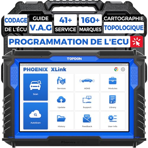 TOPDON Phoenix Xlink OBD2 Diagnosegerät ECU Programmieren für BMW/Benz/Audi | Online ECU Codierung, Bidirektionale Steuerung, V.A.G Guided, 41 Services, Topologie Mapping, CAN FD & DoIP, 2-Jahre-Update