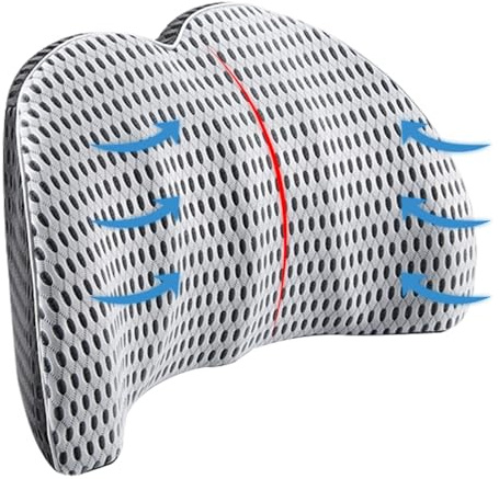 KYYGKY Lendenkissen Memory Foam Lendenwirbelstützkissen Rückenkissen Stuhl Lendenkissen Auto Bandscheibenvorfall Rückenstützkissen mit verstellbarem Riemen für Computerstühle Sofas Autositze