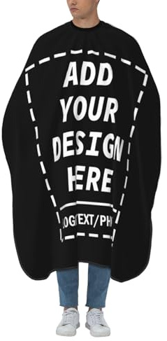 Personalised Barber Cape Custom Hair Cutting Cape Add Your Text Image Logo Personalised Hair Dressing Gowns Add Your Photo Name Barber Gown for Home or Salon - Funny Gifts for Men Women