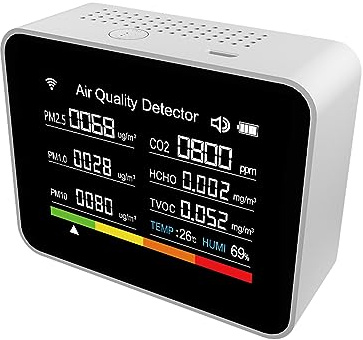Termometro portatile da interno 13 in 1 sensori professionali per visualizzare test di salute e comfort TVOC HCHO PM2.5 Igrometro digitale