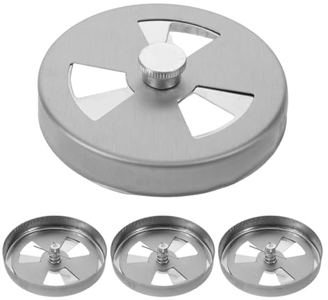 HIAKDOFT Copertura di Sfiato Rotonda in Acciaio Inossidabile Regolabile 4 Pezzi per Forno e Asciugatrice, Pannello di Ventilazione Termoresistente per Cucina e Barbecue, Ricambio per Presa