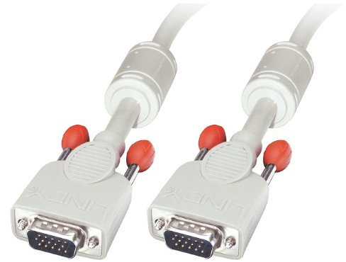 Lindy 37342 Cavo Monitor S-VGA DDC2, 15 HDM/15 HDM, Premium, 2 mt, Grigio Chiaro