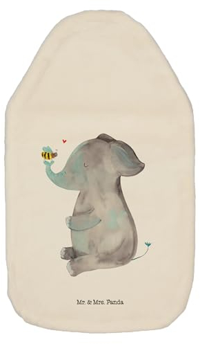 Mr. & Mrs. Panda Wärmflasche Elefant Biene - Geschenk, Jahrestag, Wärmekissen, Körnerkissen, Tiermotive, Gute Laune, Bettflasche, Hochzeitsgeschenk,