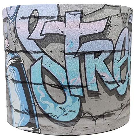 Graffiti Lampshade Ceiling Light Shade Grey Lilac Blue Urban Skateboard Skate Park Brick Wall Bedroom Accessories Lamp 10 Inch Drum