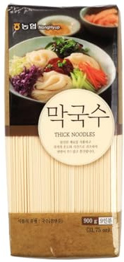 Fideos gruesos coreanos de trigo 900 g, pasta oriental para ramen, sopas y guisos, textura firme y buena mordida
