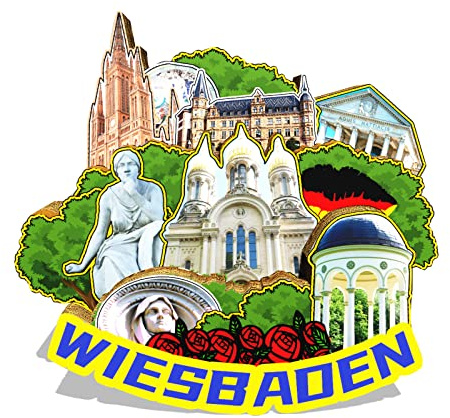 Orlybar Deutschland Wiesbaden-Magnet Kühlschrankmagnet aus Holz, 3D-Sehenswürdigkeiten, Reise-Sammlerstück, Souvenirs, Dekoration, Handmade-2
