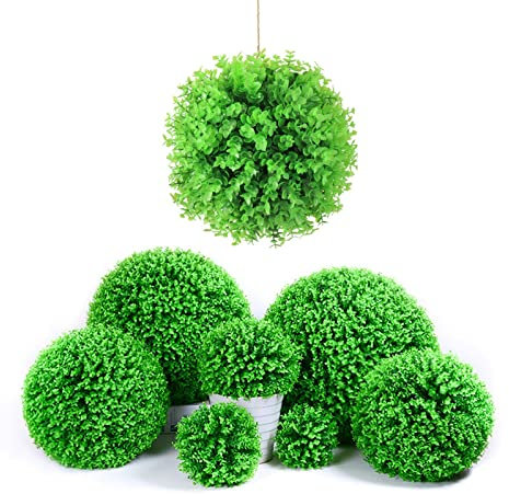 V3VOGUE Künstliche Pflanzenkugel Grüne,runde Dekopflanze,Für Privatwohnungen, Restaurants, Schulen, Gemeinden,Deko Kugel,Dichtes Blattwerk,Buchsbaum Kugel Grüne 1 Stück (Size : 35cm(13.7in))