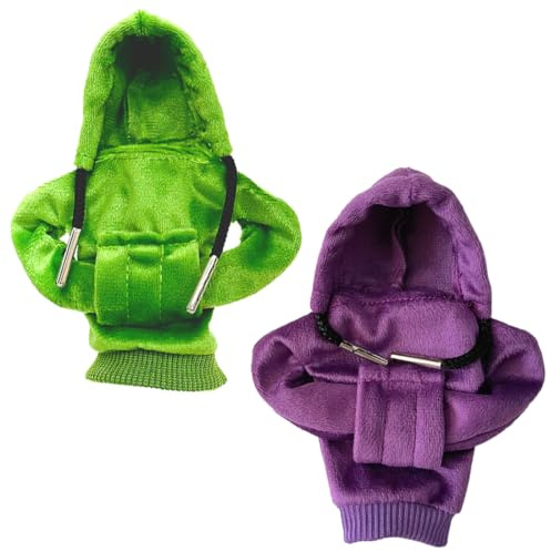 2 Stück Auto Schaltknauf Abdeckung, 2 Stück Schaltknauf Abdeckung, Schaltknauf überzug Schaltknauf Hoodie Abdeckung Car Shifter Hoodie für Auto Schalthebel Dekoration 15 x 13 cm lila Grün