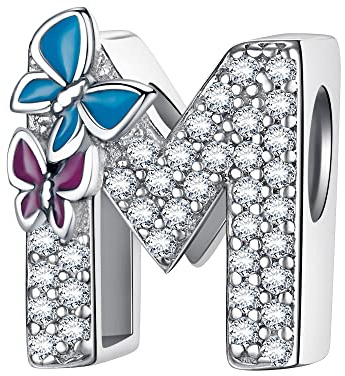 LONGLUCK Perles de charme Alphabet A-Z en argent sterling S925 pour bracelet Pandora pour femme, cadeau de bijoux pour femme.
