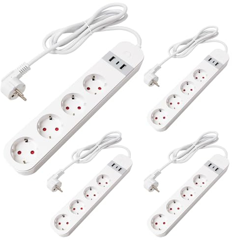 LED ATOMANT 4X Regleta WiFi USB Alargador 4 Tomas 2 USB 1 Tipo C | Compatible con Alexa y Google Assistant, App Smart Life y Tuya