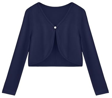 Arshiner Bolero de niña con cárdigan Abierto por Delante Cárdigan para niños Bolero de Punto con Mangas largas y Cierre de Botones