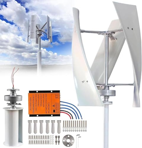 Kits Generador Turbina Eólica 5000W/9000W, Turbina Eólica Levitación Magnética Vertical,Generador Viento Vertical Levitación Magnética Turbina Eólica Vertical para Barco Doméstico,5000W-24V