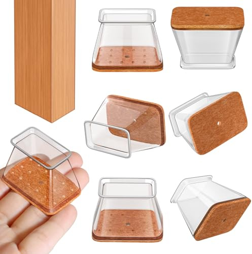 RUSIDO 20 Pezzi Gommini per Sedie rettangolari silicone (28–38×19–25mm) | feltrini sedie, protegge il pavimento dai graffi, riduce i rumori