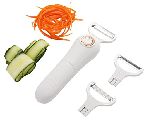 Pelapatate elettrico 3 in 1, in acciaio inox, palmare per frutta e verdura, carote, patate, cetrioli